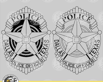 Dallas, Texas Police Officer Badge SVG Vector File for Laser, CNC, Vinyl Cutters, Etc. | Instant Download