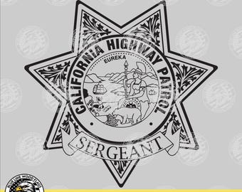 California Highway Patrol Sergeant Badge (Digital Download - svg, eps, png, pdf)