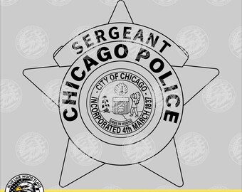 Chicago Police Sergeant Badge SVG Vector - Etsy