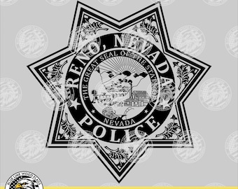 Politiebadge van Reno, Nevada (digitale download - svg, eps, png, pdf)