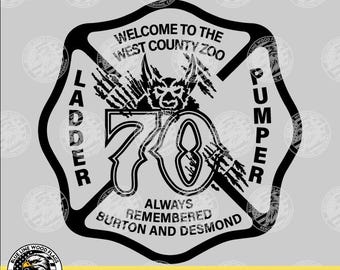 Contra Costa County California Brandweer Ladder Pumper 70 Patch (Digitale download - svg, eps, png, pdf)