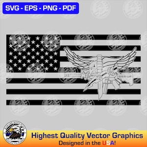 American Flag SWAT Operator SVG Vector File for Laser, CNC, Vinyl Cutters, Etc. | Instant Download