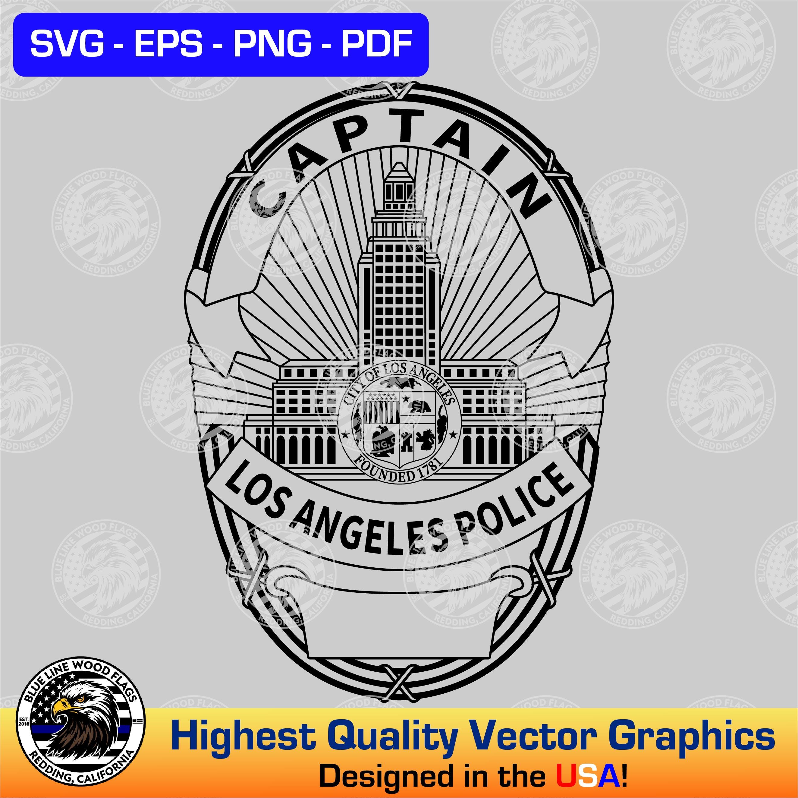 Los Angeles, California Police LAPD Captain Badge SVG Vector File
