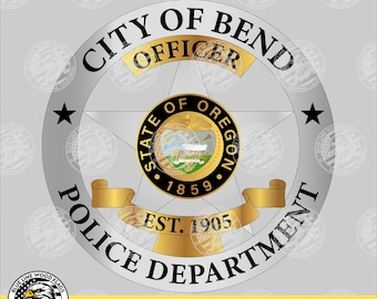 Bend, Oregon Police Officer Badge - Color Version for Print Media (Instant Download).