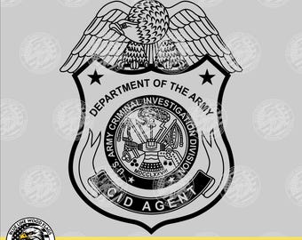 US Army CID Agent Badge SVG Vector File for Laser, cnc, vinyl cutters, etc. | Instant Download
