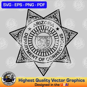 Arizona Department of Corrections Officer Badge SVG Vector File