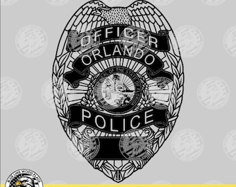 Orlando Florida Police Officer Badge svg eps png pdf File for Laser CNC Vinyl Cutters Digital Download