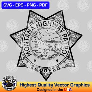 Montana Highway Patrol State Trooper Badge SVG Vector File