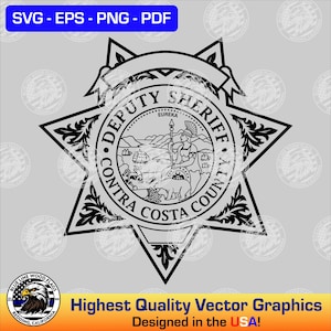 Contra Costa County California Deputy Sheriff Badge SVG Vector File
