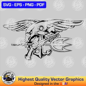 US Navy Seal Trident Insignia SVG Vector File