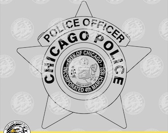 Chicago, Illinois Police Officer Badge SVG Vector File