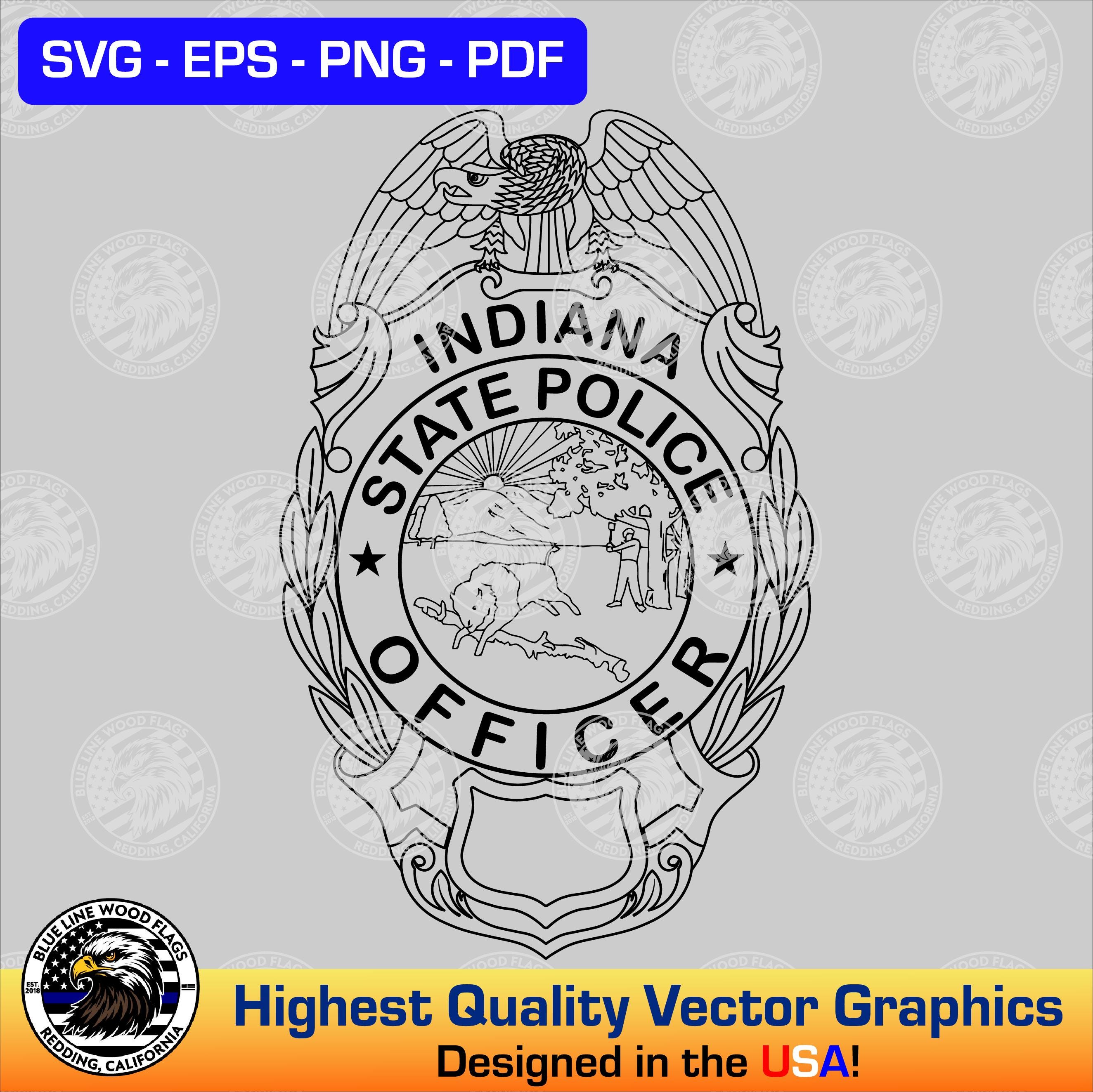 インディアナ州警察官の警官バッジ SVG ベクターファイル - Etsy 日本
