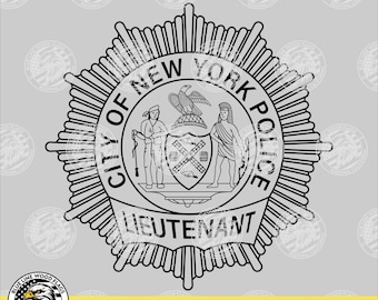 New York Police Department NYPD Lieutenant Badge SVG Vector File