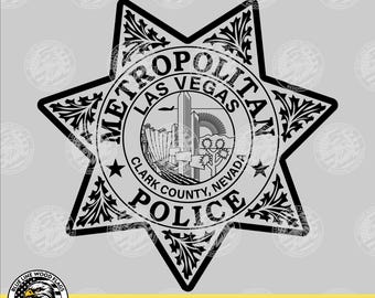 Las Vegas Nevada Metropolitan Police Officer Badge svg eps png pdf File for Laser CNC Vinyl Cutters Digital Download