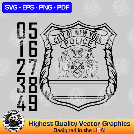 New York Police Department NYPD Police Officer Badge With Numbers