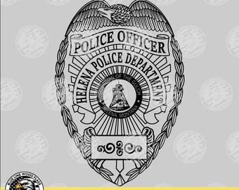 Helena Montana Police Officer Badge SVG Vector File for Laser CNC Vinyl Cutters etc. | Instant Download