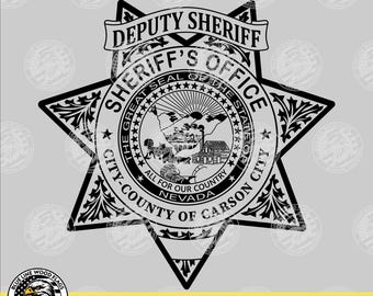Carson City-County Nevada Deputy Sheriff Badge svg eps png pdf File for Laser CNC Vinyl Cutters Digital Download