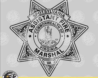 Spotsylvania Virginia Assistant Fire Marshal Badge (Digital Download - svg, eps, png, pdf)