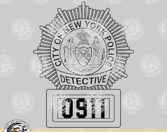 New York Police Department NYPD Detective Badge SVG Vector File