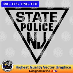 New Jersey State Police Patch - SVG Vector File for Laser, CNC, Vinyl Cutters, Etc. | Instant Download