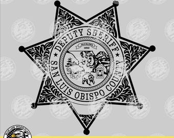 Badge van een hulpsheriff van San Luis Obispo County, Californië (digitale download - svg, eps, png, pdf)