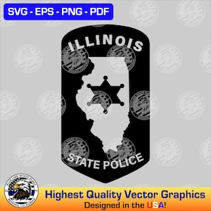 Illinois State Police Patch SVG Vector File