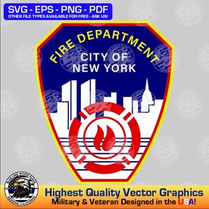 Écusson du service d'incendie de New York (FDNY) - Image vectorielle en couleur (format SVG, EPS, PNG, PDF)