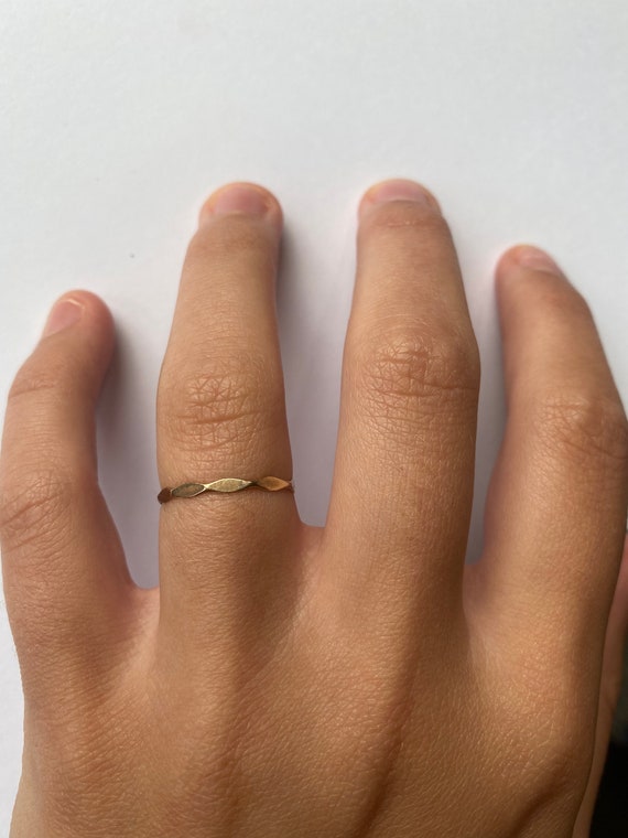 Vintage 9CT decagon ring, stackable ring, simple r