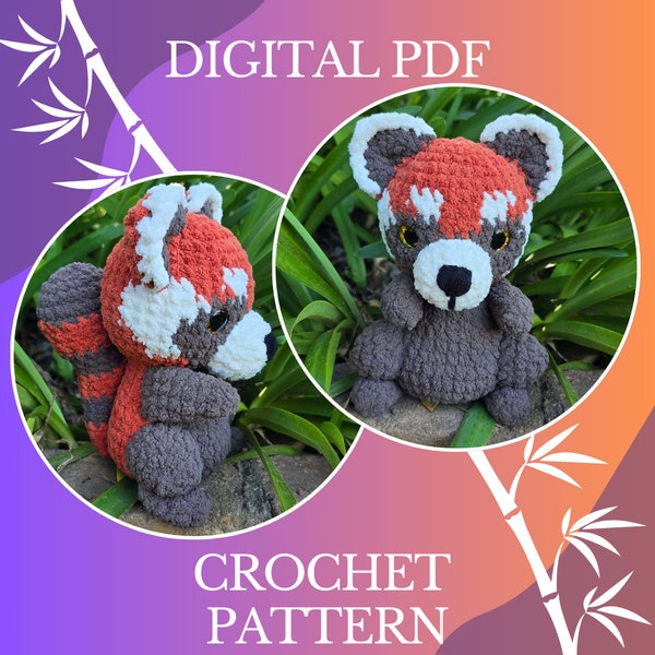PDF PATTERN: Red Panda | Digital PDF Pattern | Crochet Pattern | Stuffed Animal Pattern | Amigurumi Pattern