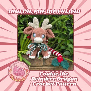 Cookie The Reindeer Dragon Crochet Pattern: Amigurumi (Digital PDF Pattern)