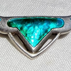 Antique 1909 Art & Crafts CHARLES HORNER Enamel Sterling Silver Pin