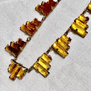 Vintage 1930s Art Deco AMARILLO Czech Vauxhall Step Glass Collar