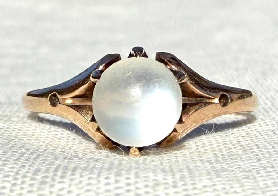 Antique Victorian 10K Gold MOONSTONE ORB Ring - Etsy
