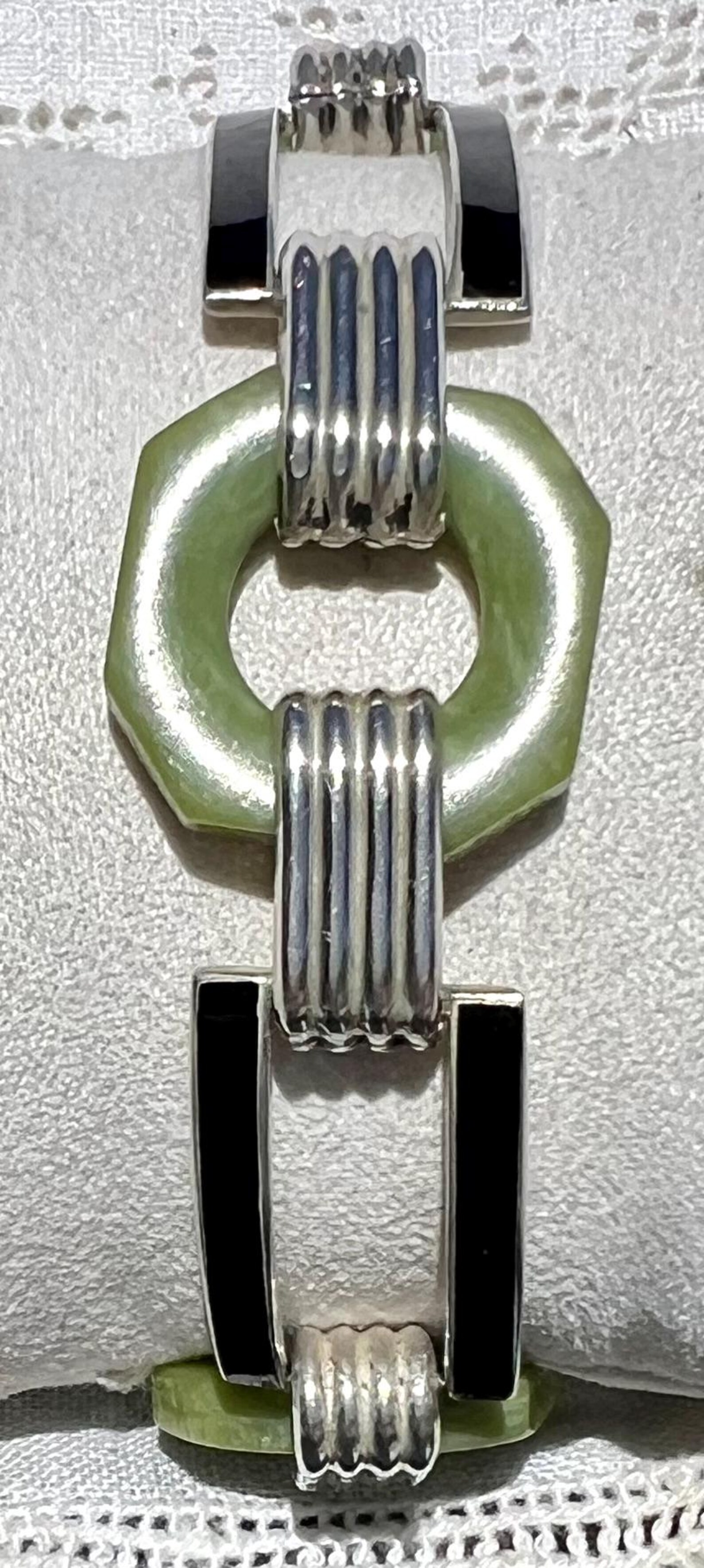 Deco Haus Special Edition Hand-Beaded Vintage Silver Bracelet - Nile Green main image 0