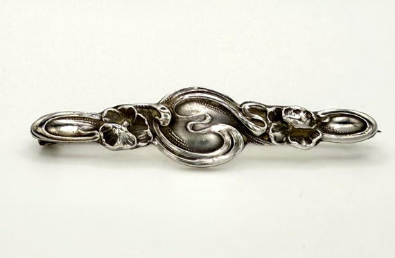 Antique Art Nouveau UNGER BROTHERS Chased Sterling Si… - Gem