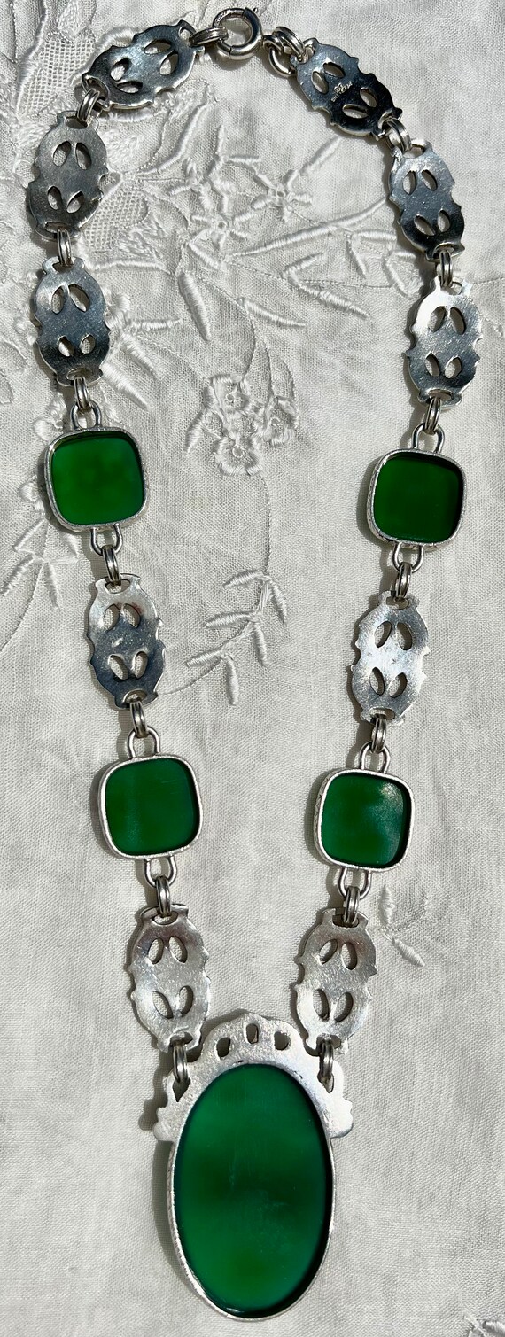 Vintage Art Deco Baroque-Style CHRYSOPRASE Sterli… - image 8