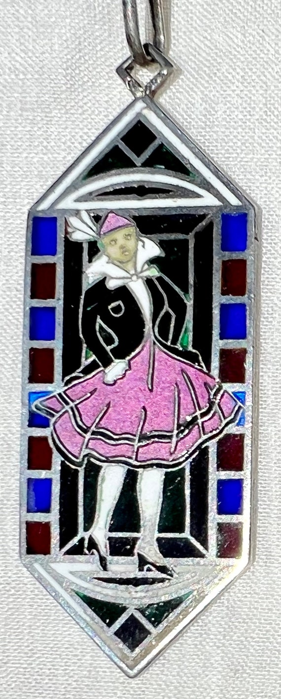 Art Deco European PLIQUE-A-JOUR Enamel Sterling S… - image 5