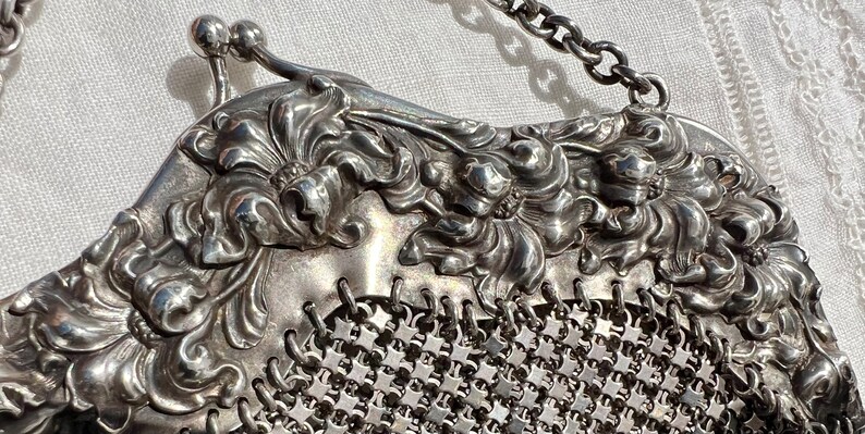 Antique Art Nouveau UNGER BROTHERS Sterling Silver Floral Repousse ...