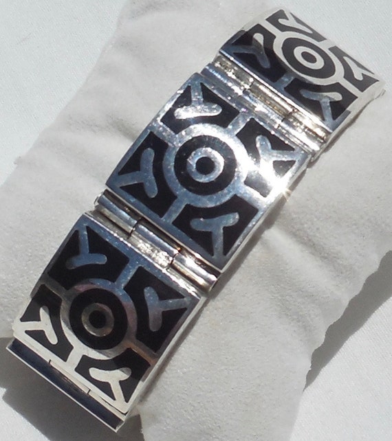 Vintage 50s RANCHO ALEGRE Taxco Mexico Mexican Enamel Sterling 