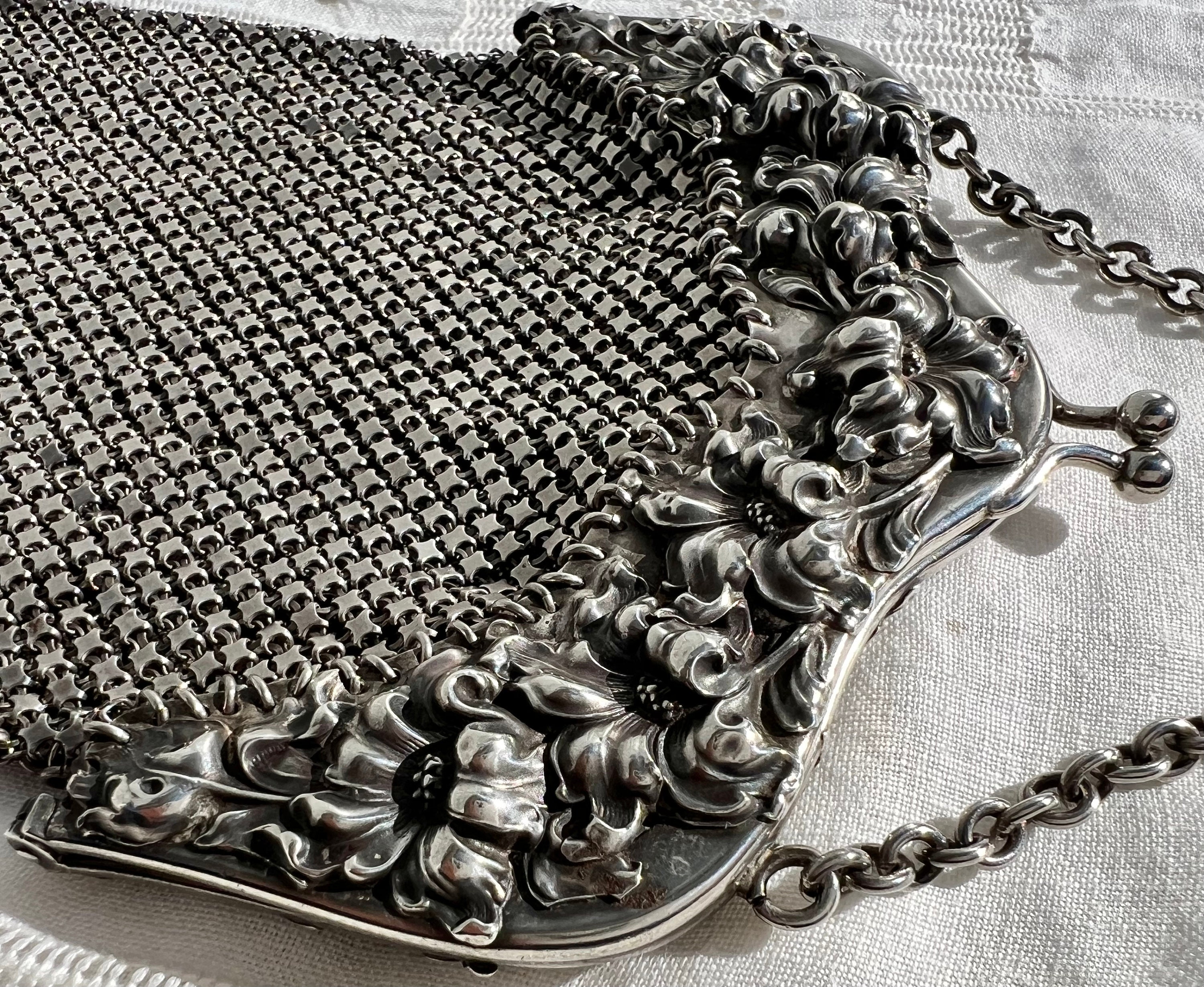 Antique Art Nouveau UNGER BROTHERS Sterling Silver Floral Repousse ...