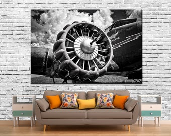 Airplane Propeller Aircraft Wall Art Decor Picture Painting Vintage Plane Aviation Wall Art Aircraft Canvas Wall Art Decor Canvas Print