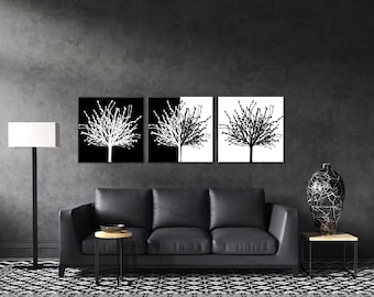 Tree,black and white tree,wall art tree, home decor, Black and White Prints,Black and White Tree Print