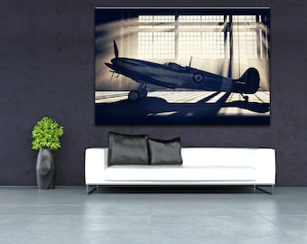 Plane Propeller Aircraft Wall Art Decor OLD PLANE Painting Vintage Plane Aviation Wall Art Wall Art Aircraft Canvas Wall Art Decor