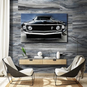 Ford Mustang / Ford print / Cartel Ford / Ford wall art / Ford mustang canvas / Red Ford 1965/retro car
