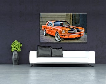 Ford Mustang/ Ford print/ Poster Ford Mustang / Ford wall art/  Ford  mustang canvas/ Ford 1964/retro car