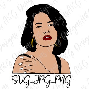 Selena bust SVG, PNG, JPG