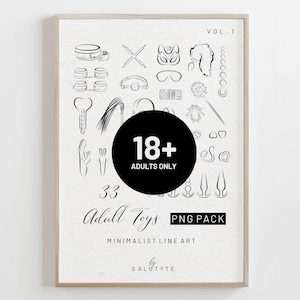 Adult Toys Line Art PNG Set: Sensual Drawings, Playful Bundle Vol.1 (Digital Download)