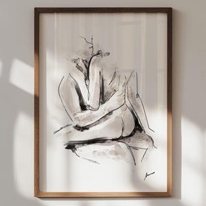 Lineart print romantisch stel: sensuele omhelzing (digitale download)