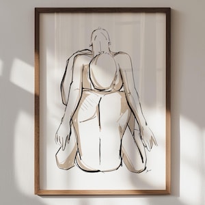 Couple Art Print: Lovers Embrace Sketch, Sensual Wall Art, Romantic Bedroom Decor (Digital Download)
