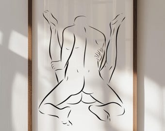 Arte sensual para parejas, lámina para amantes íntimos (descarga digital)